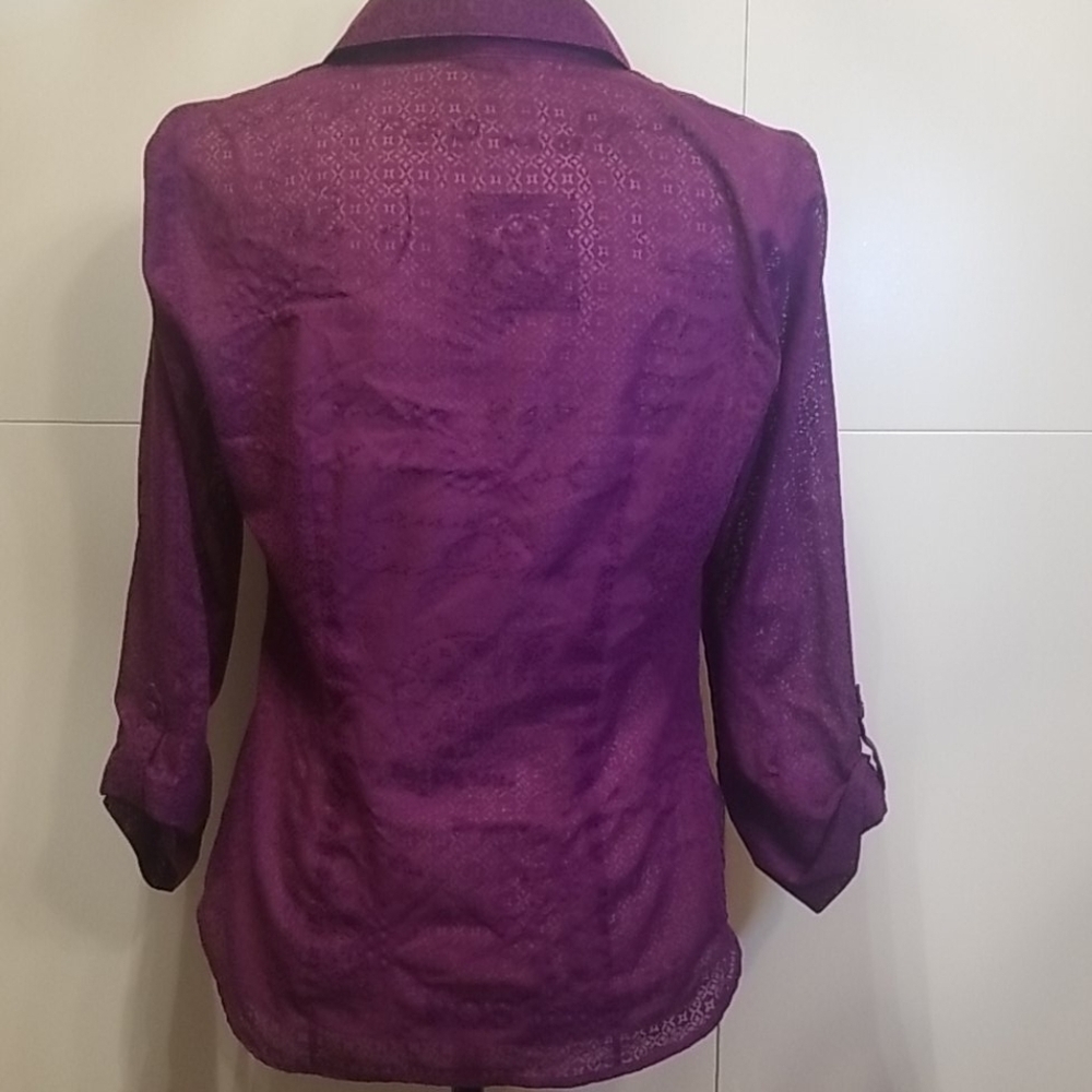 Ann Taylor Factory Sheer Button Down Blouse – Size 4 - Picture 2 of 8